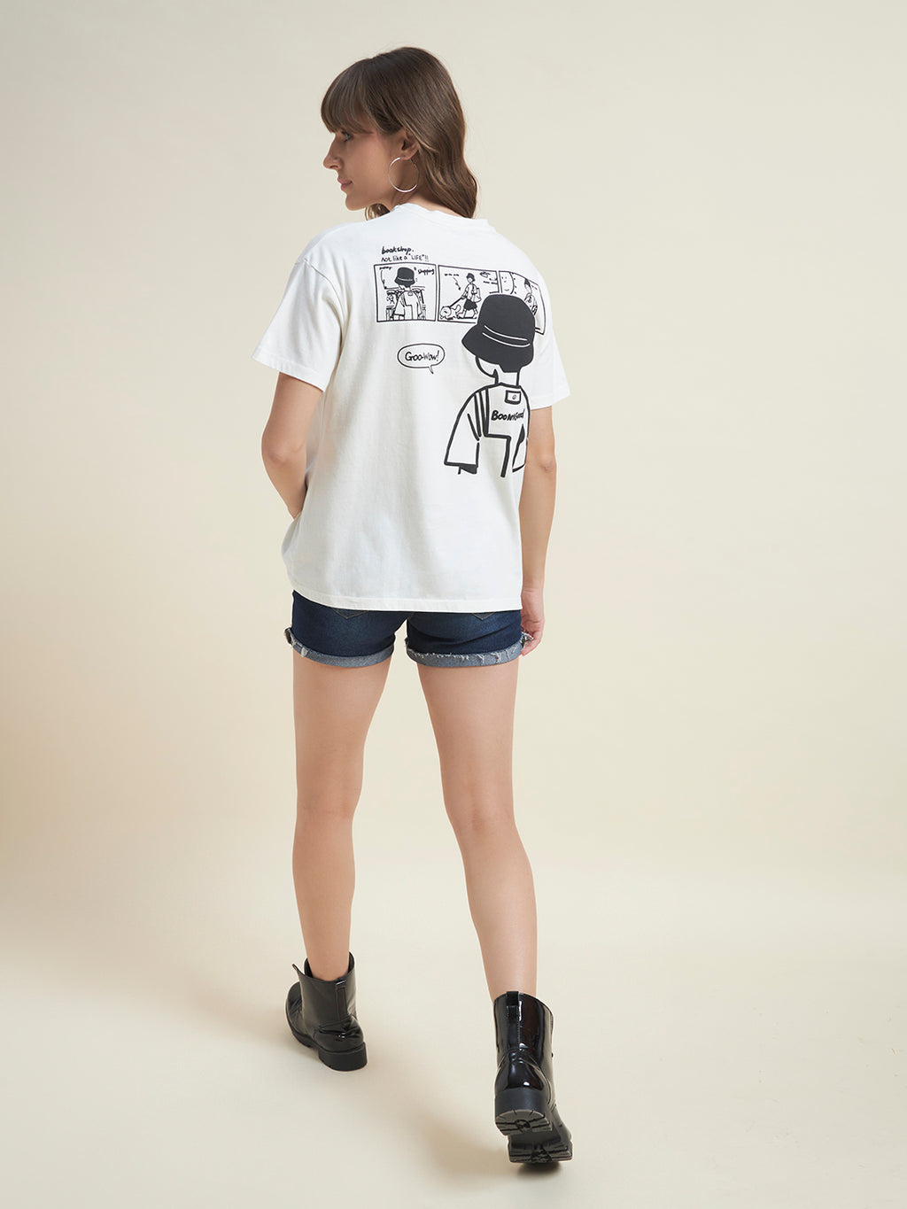 Beatnik White Comfortable T-Shirt for Women