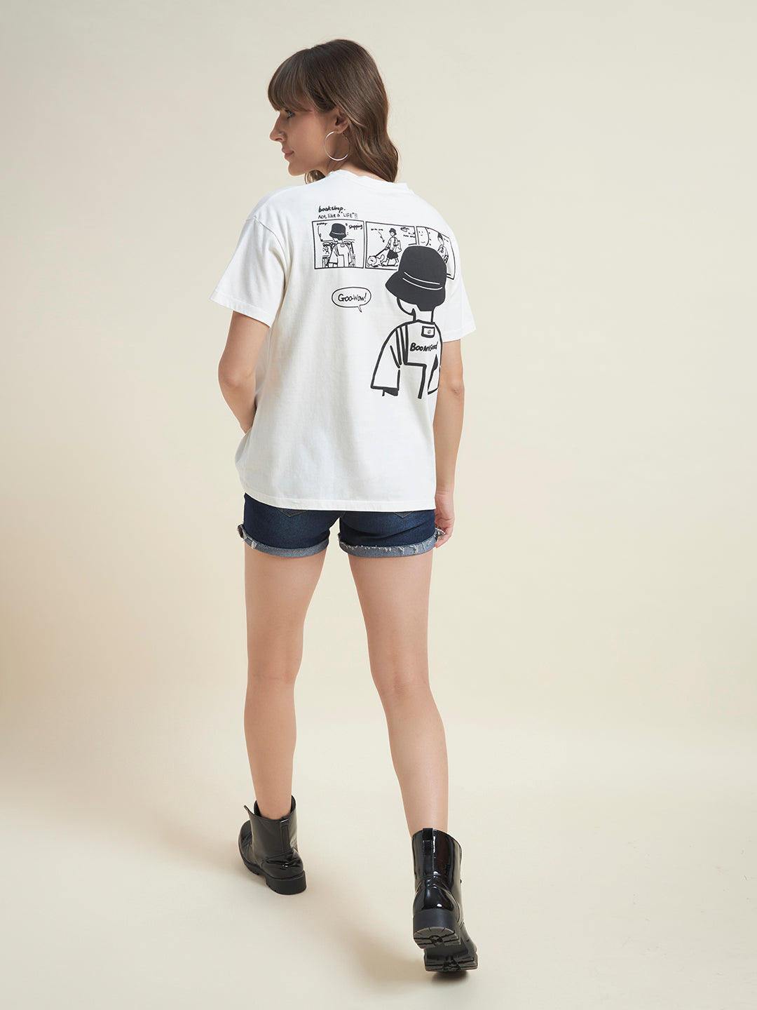 Beatnik White Comfortable T-Shirt for Women