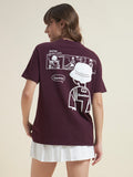 Beatnik Maroon Comfortable T-Shirt for Women