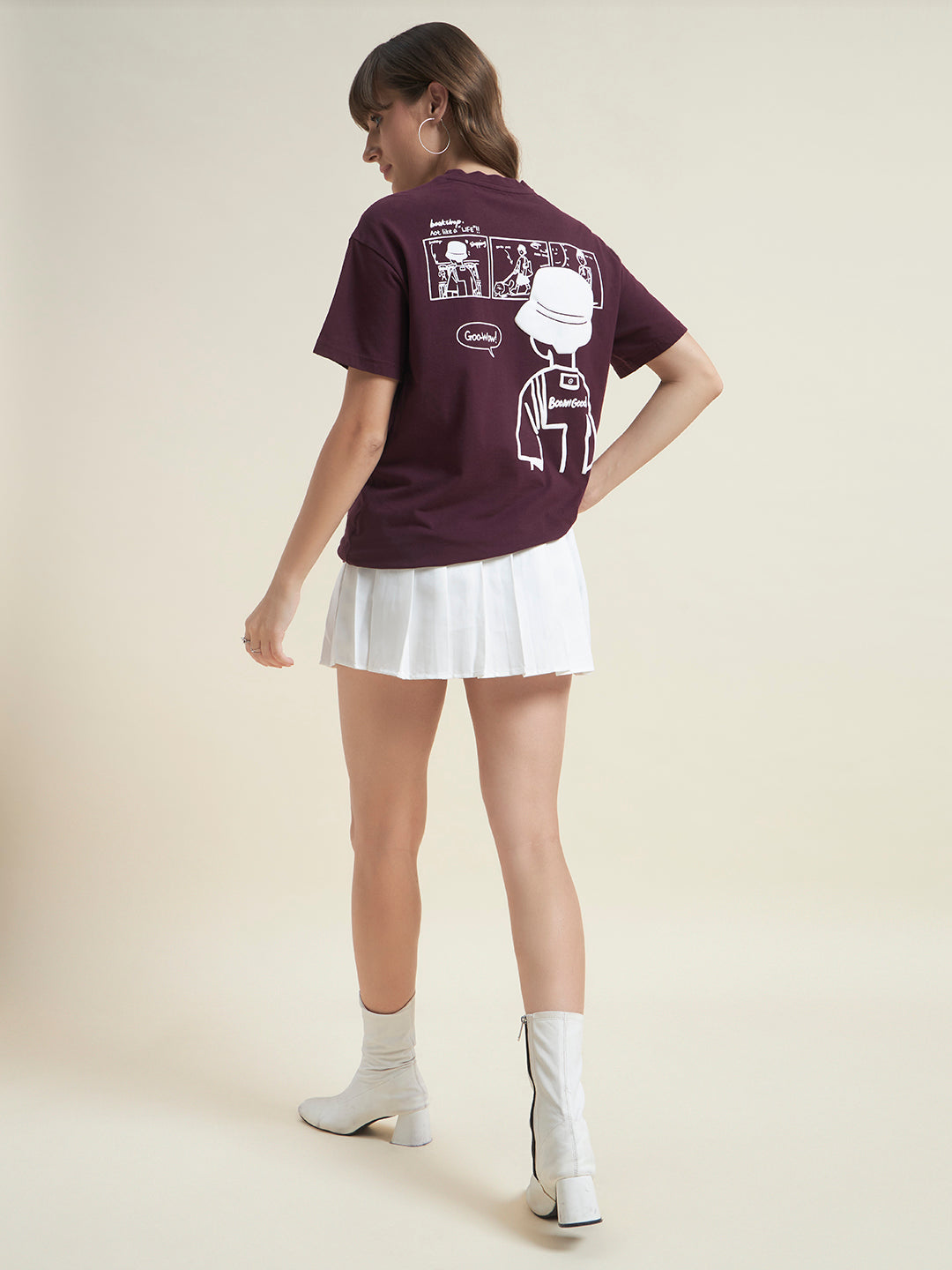 Beatnik Maroon Comfortable T-Shirt for Women