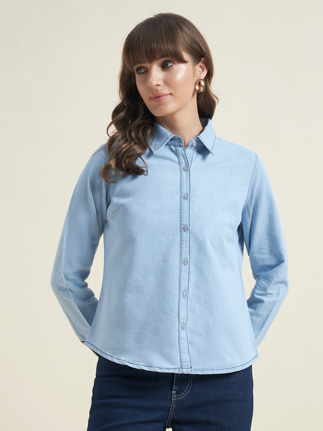Premium Light Blue Soft Denim Shirt