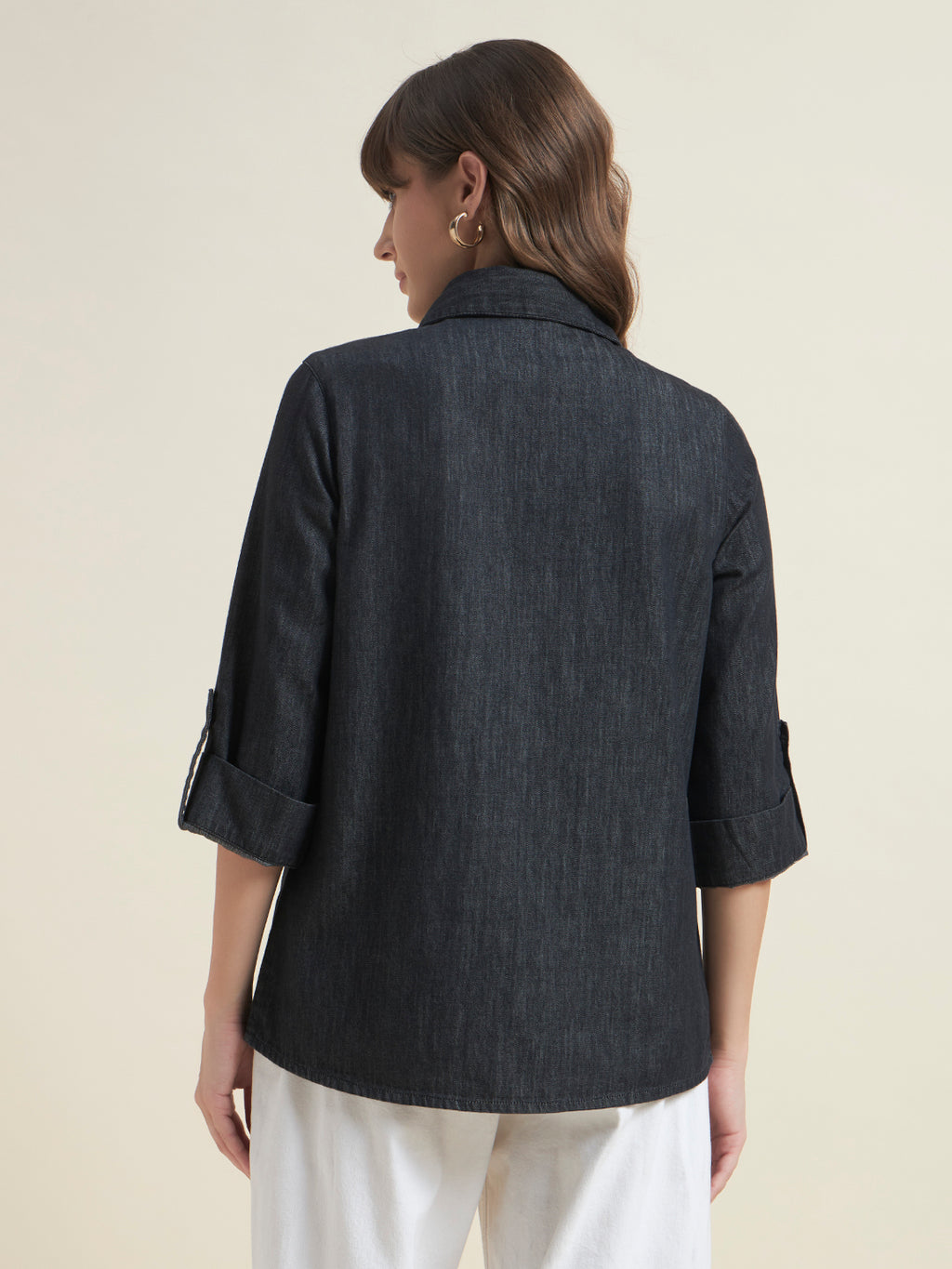 Charcoal Spread Collar Formal Shirt