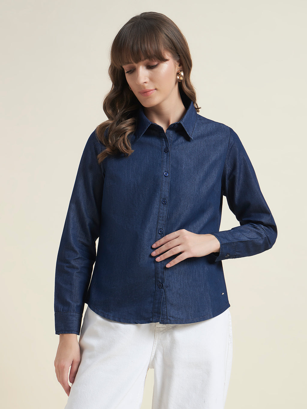 Premium Soft Denim Navy Blue Shirt