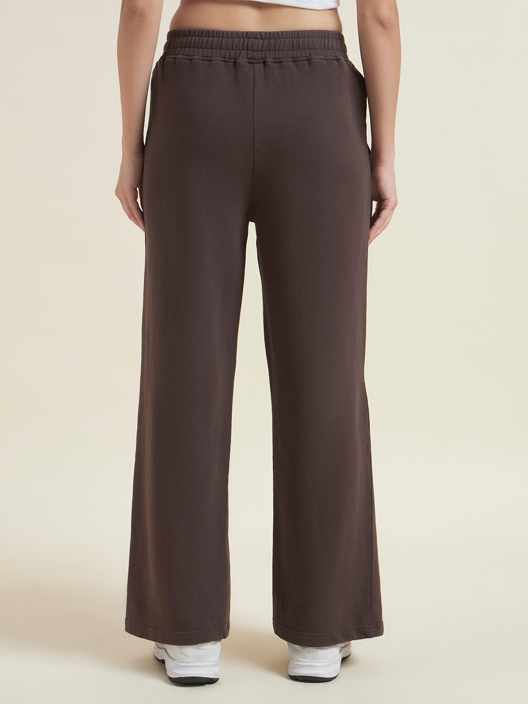 Brown Flared Pants Regular Trousers for Women