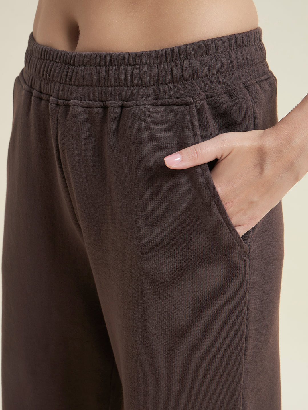 Brown Flared Pants Regular Trousers for Women
