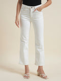 Beatnik Women White Solid Straight Fit jeans