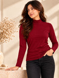 Women’s Maroon Full Sleeve High-Neck Sweater – Viscose Blend