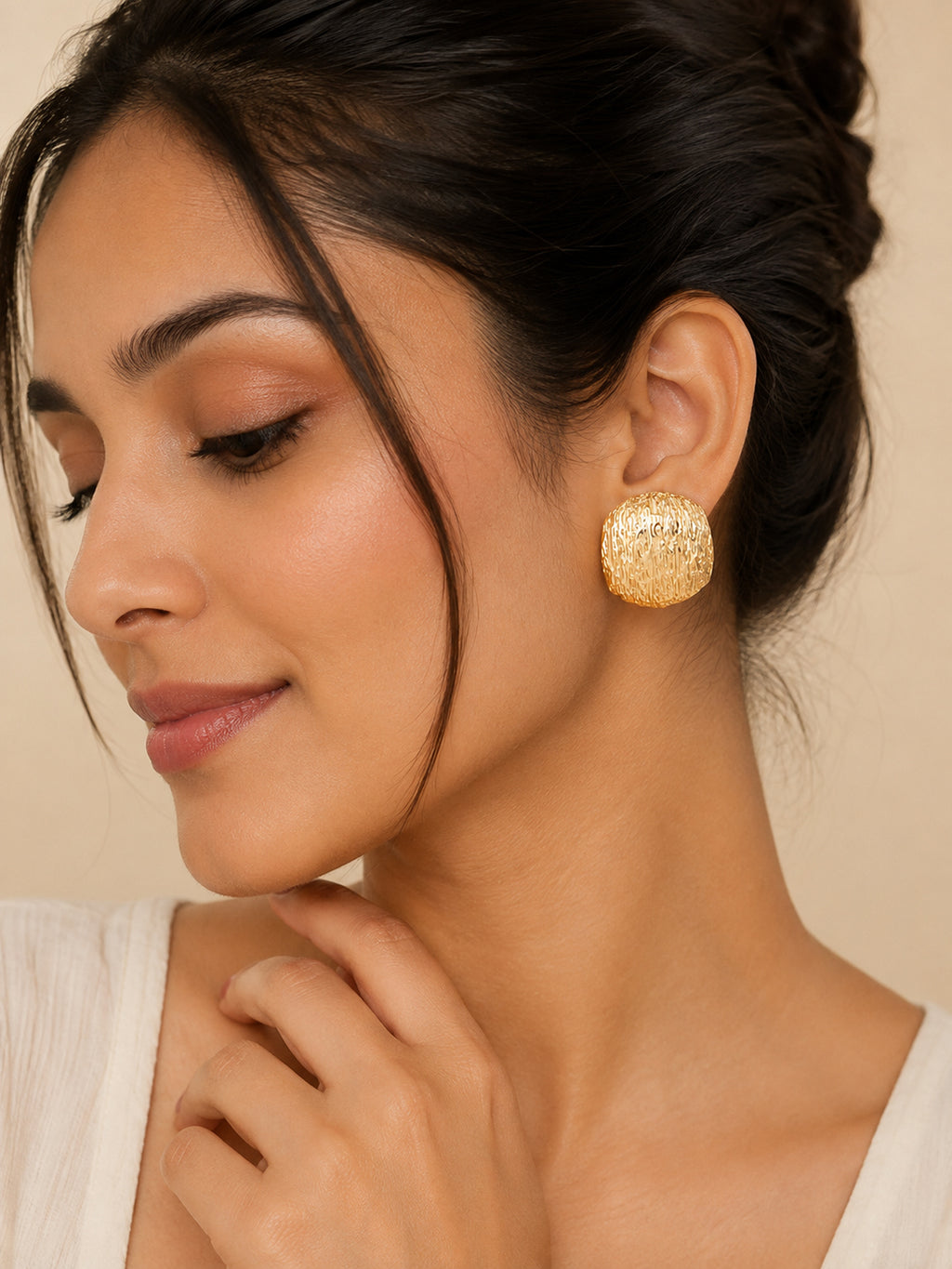 Beatnik Western Gold-Plated Half Hoop Earrings