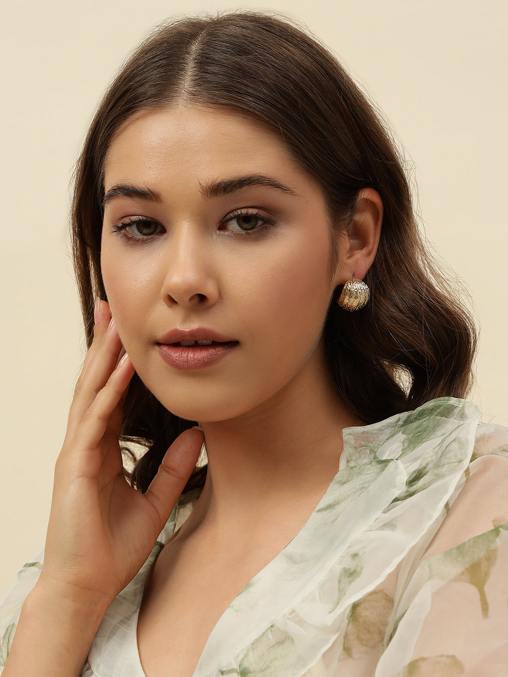 Beatnik Western Gold-Plated Half Hoop Earrings