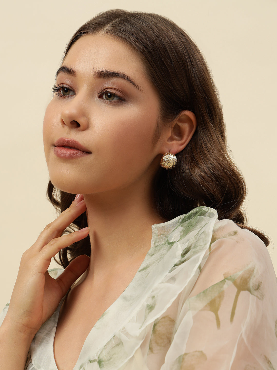 Beatnik Western Gold-Plated Half Hoop Earrings