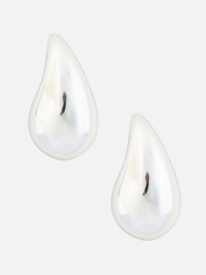 Beatnik Women’s Silver-Plated Teardrop Stud Earrings | Western Style Metal Fashion Jewelry