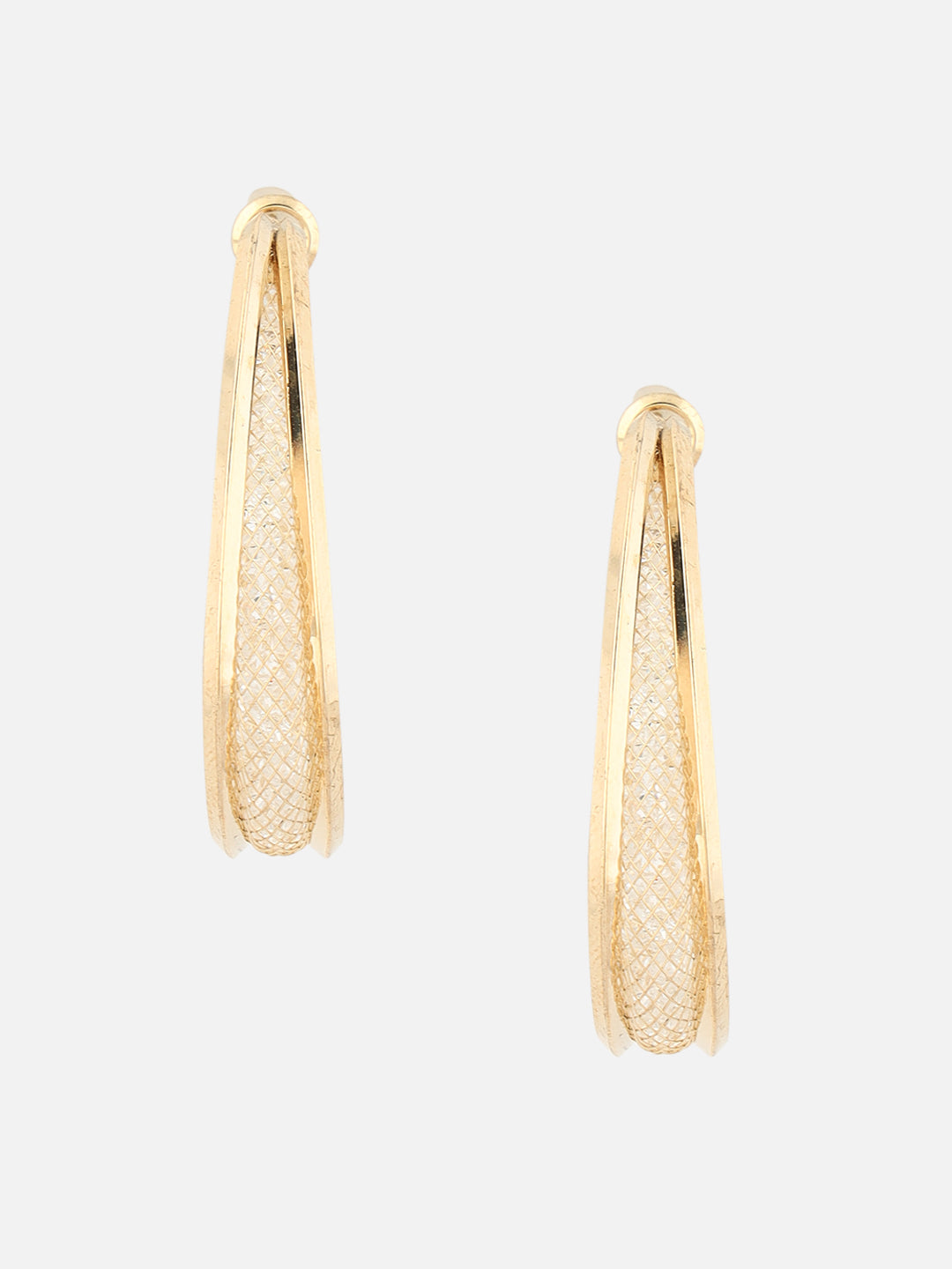 Beatnik Women's Western Oval Hoop Earrings, Gold-Plated Metal with Lever Back Closure