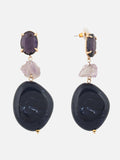 Beatnik Western Gold-Plated Drop Fashion Earrings for Women – Diamond Shape (Navy Blue)