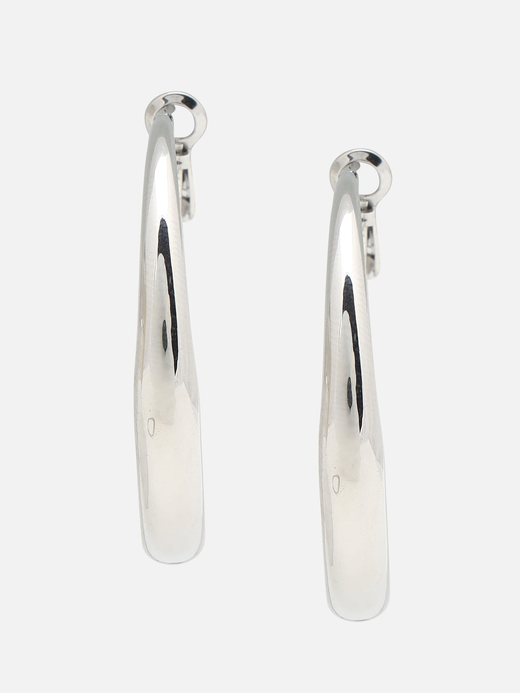 Beatnik Classic Polished Silver-Tone Hoop Earrings for Women (Silver)