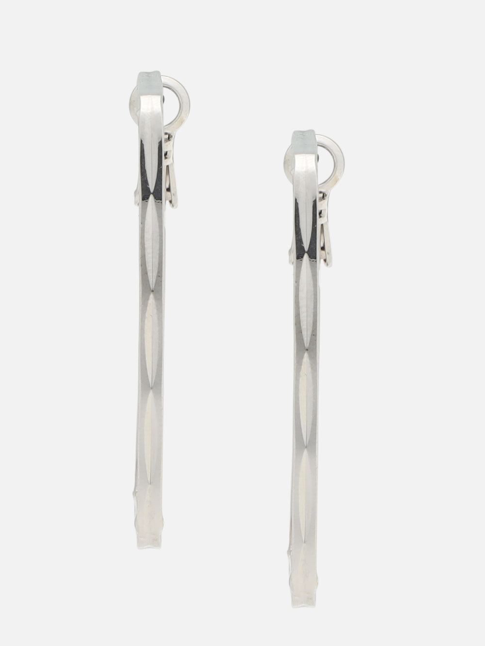 Beatnik Chunky Squre Layer Hoop Gold-Tone Statement Earrings for Women (Silver)