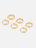 Set Of 3 Gold-Plated Circular Hoop Earrings