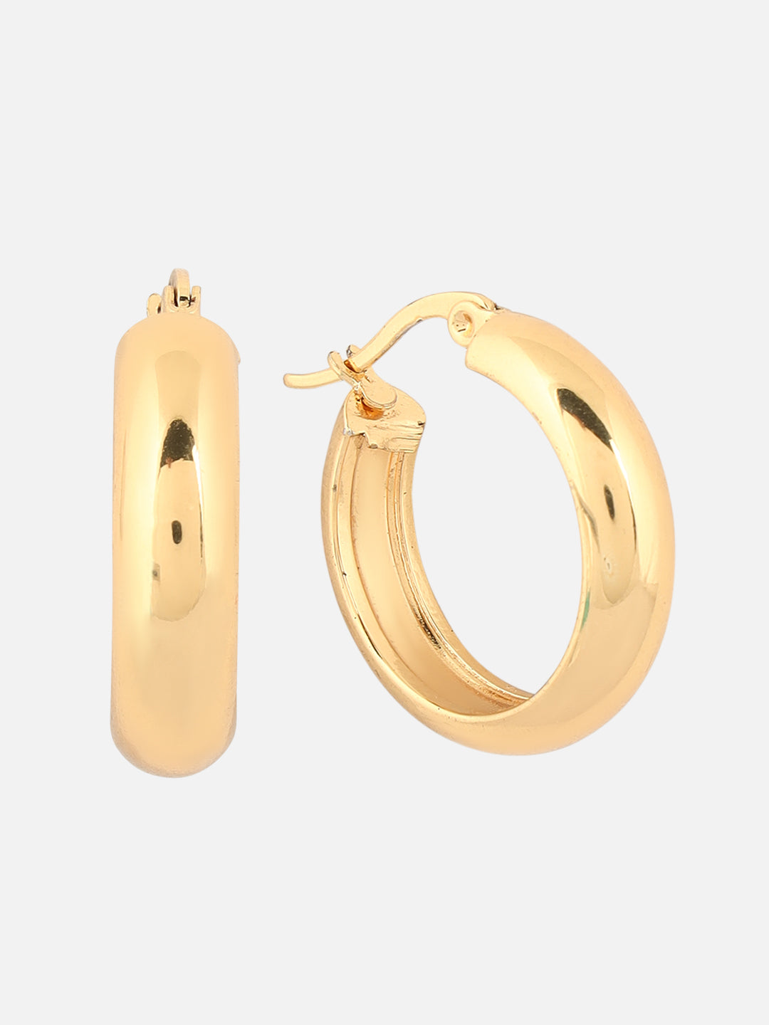 Set Of 3 Gold-Plated Circular Hoop Earrings