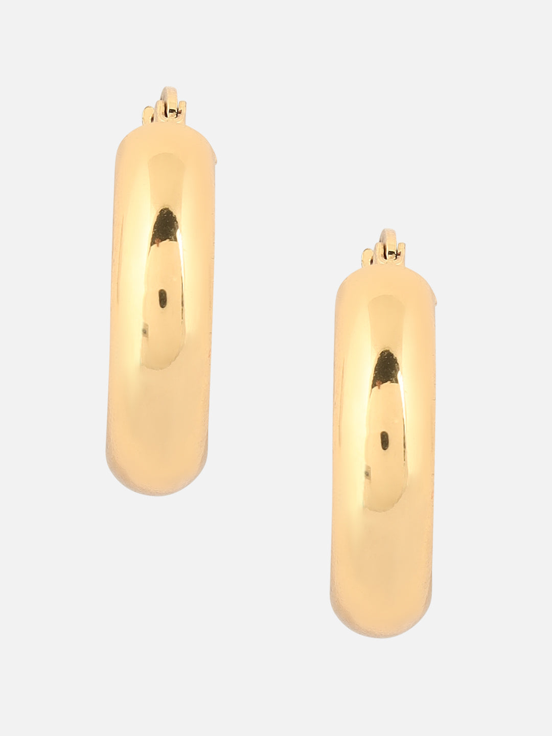 Set Of 3 Gold-Plated Circular Hoop Earrings
