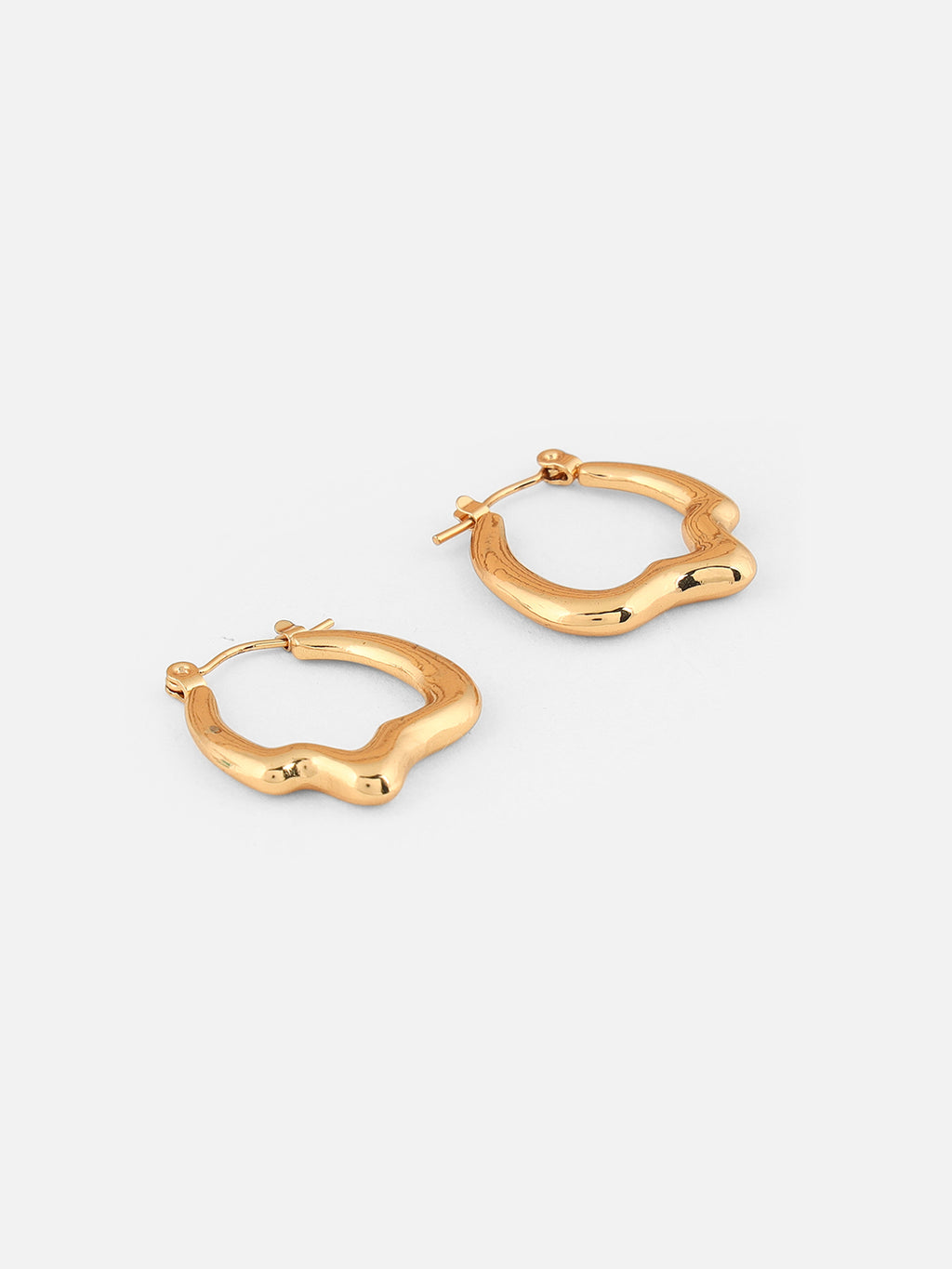 Gold-Plated Contemporary Small Hoop Earrings