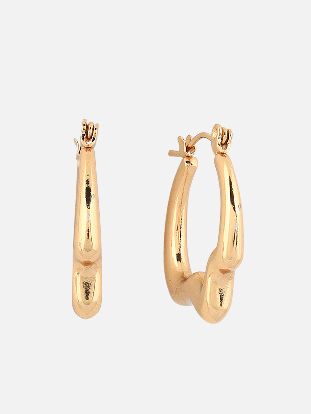 Gold-Plated Contemporary Small Hoop Earrings