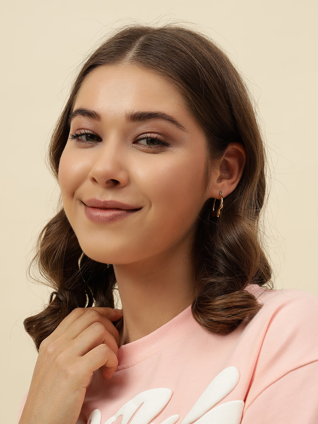 Gold-Plated Contemporary Small Hoop Earrings
