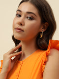 Gold-Plated Contemporary Hoop Small Earrings