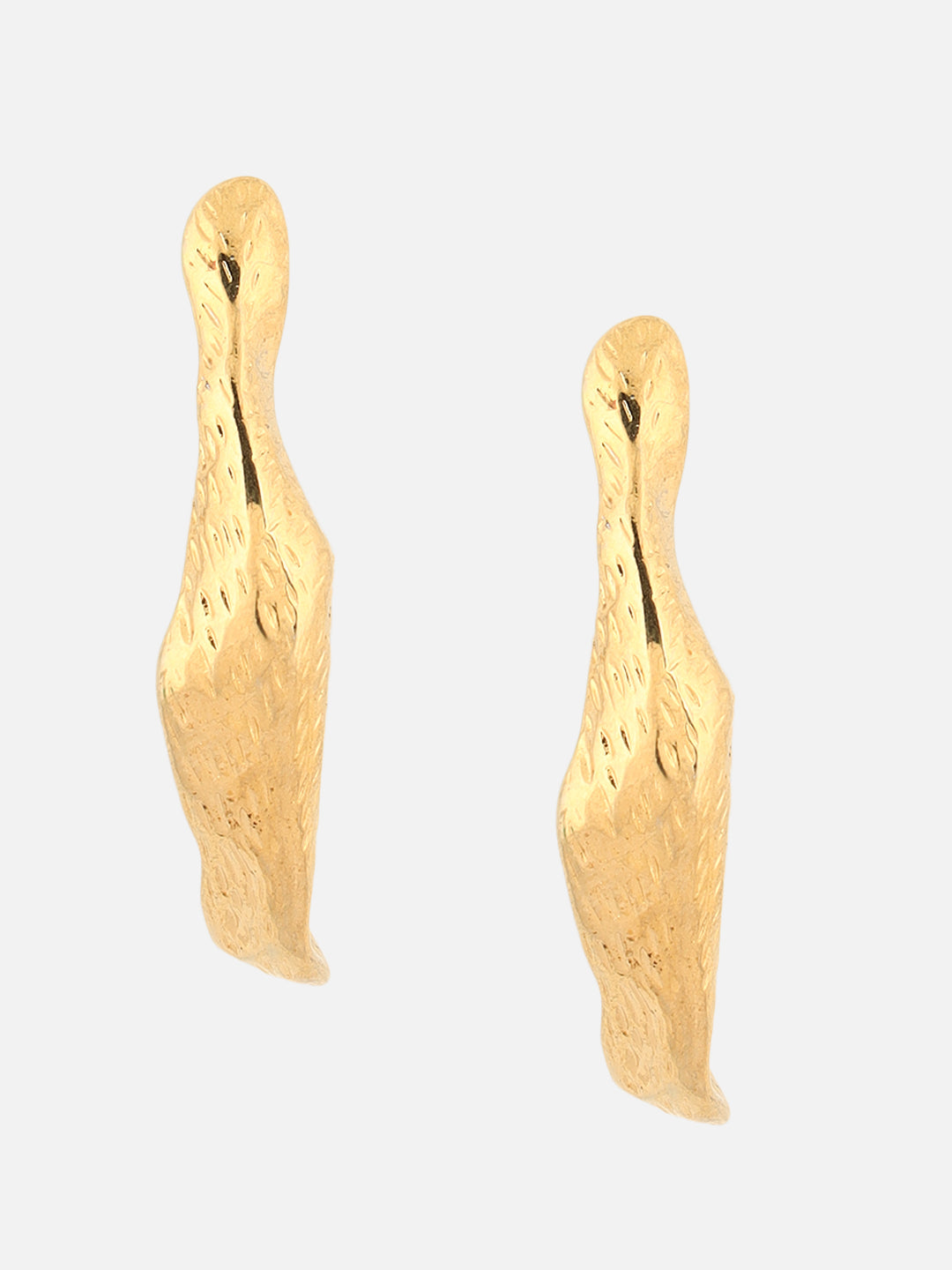 Gold-Plated Contemporary Hoop Small Earrings