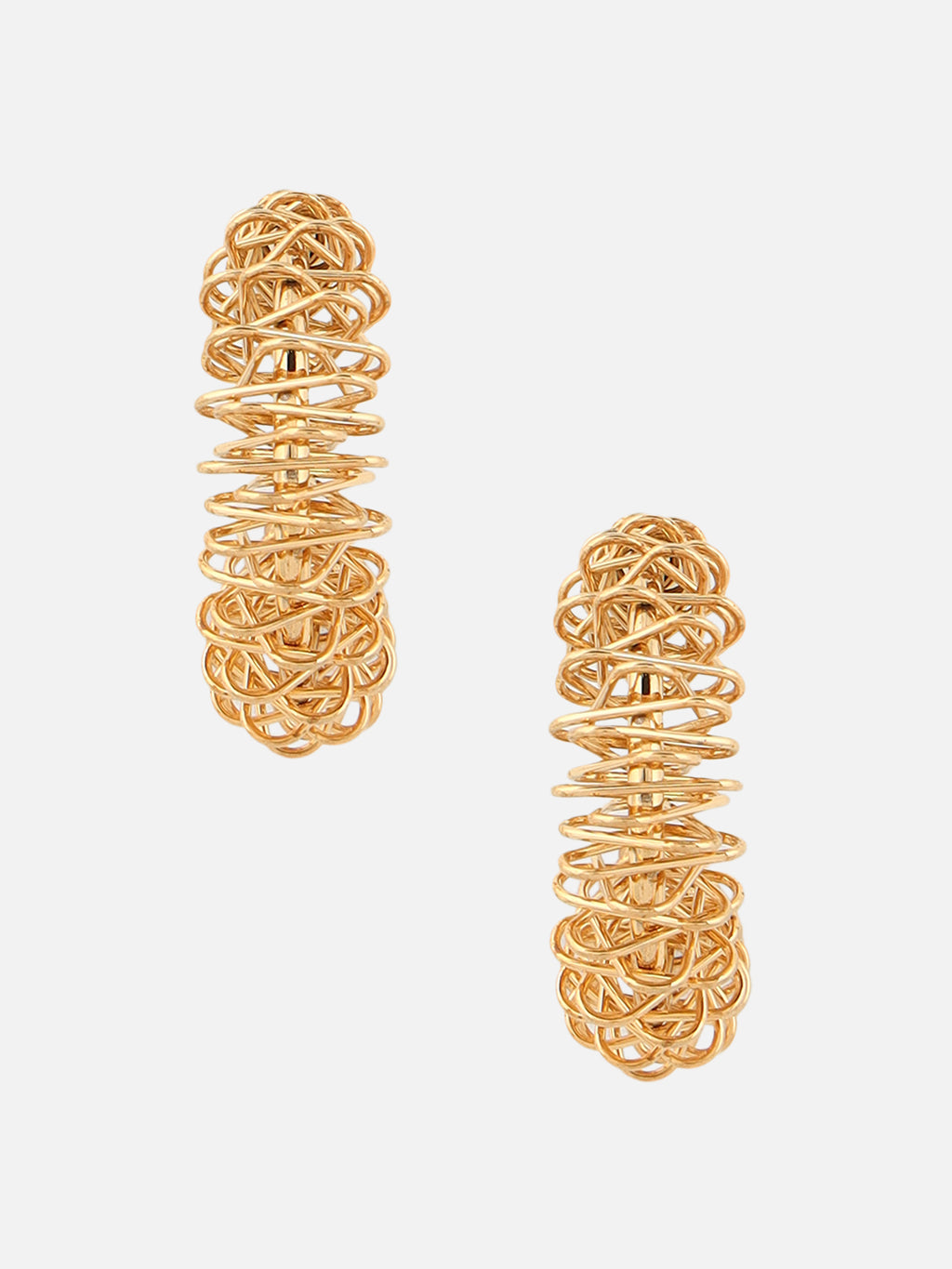 Brass-Plated Contemporary Half Hoop Gold Earrings