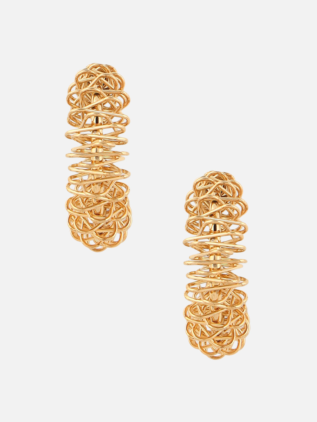 Brass-Plated Contemporary Half Hoop Gold Earrings