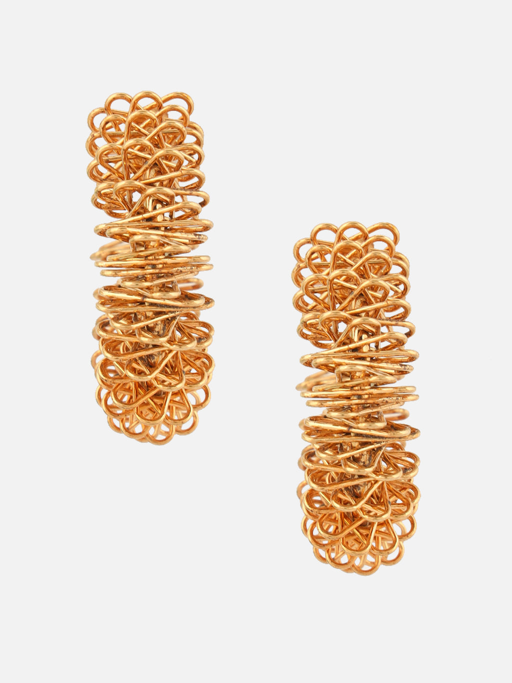Brass-Plated Half Hoop Gold Contemporary Earrings