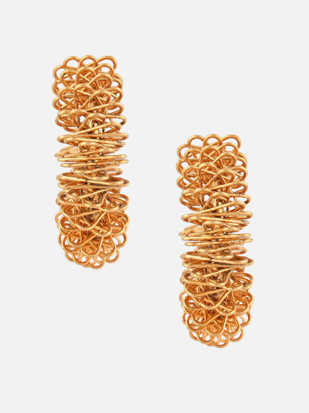 Brass-Plated Half Hoop Gold Contemporary Earrings