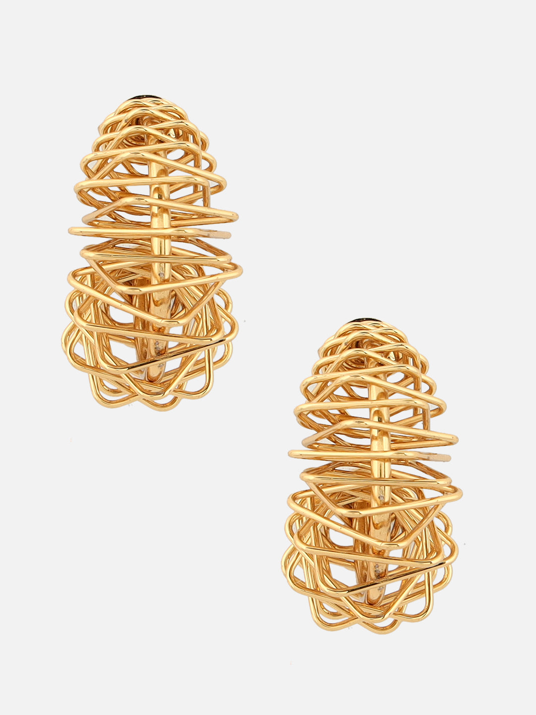 Half Hoop Brass-Plated Contemporary Gold Earrings