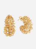 Half Hoop Brass-Plated Contemporary Gold Earrings