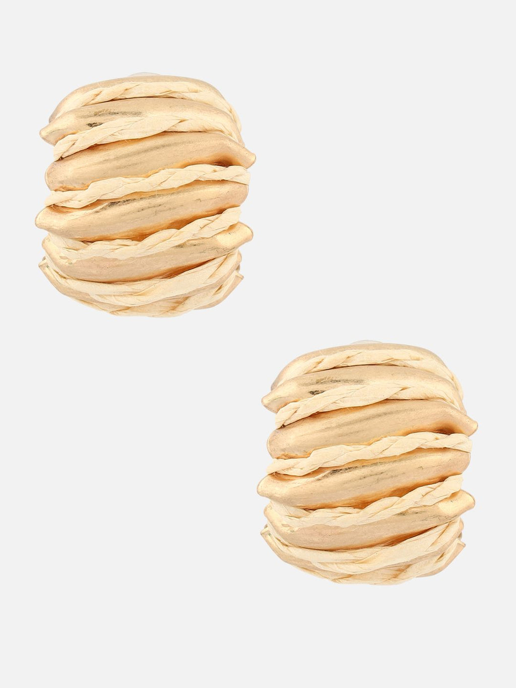 Gold-Plated Contemporary Half Hoop Blue Earrings