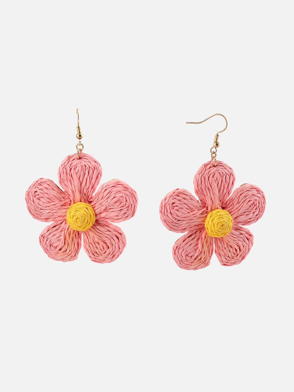 Floral Shaped Drop Pink Earrings