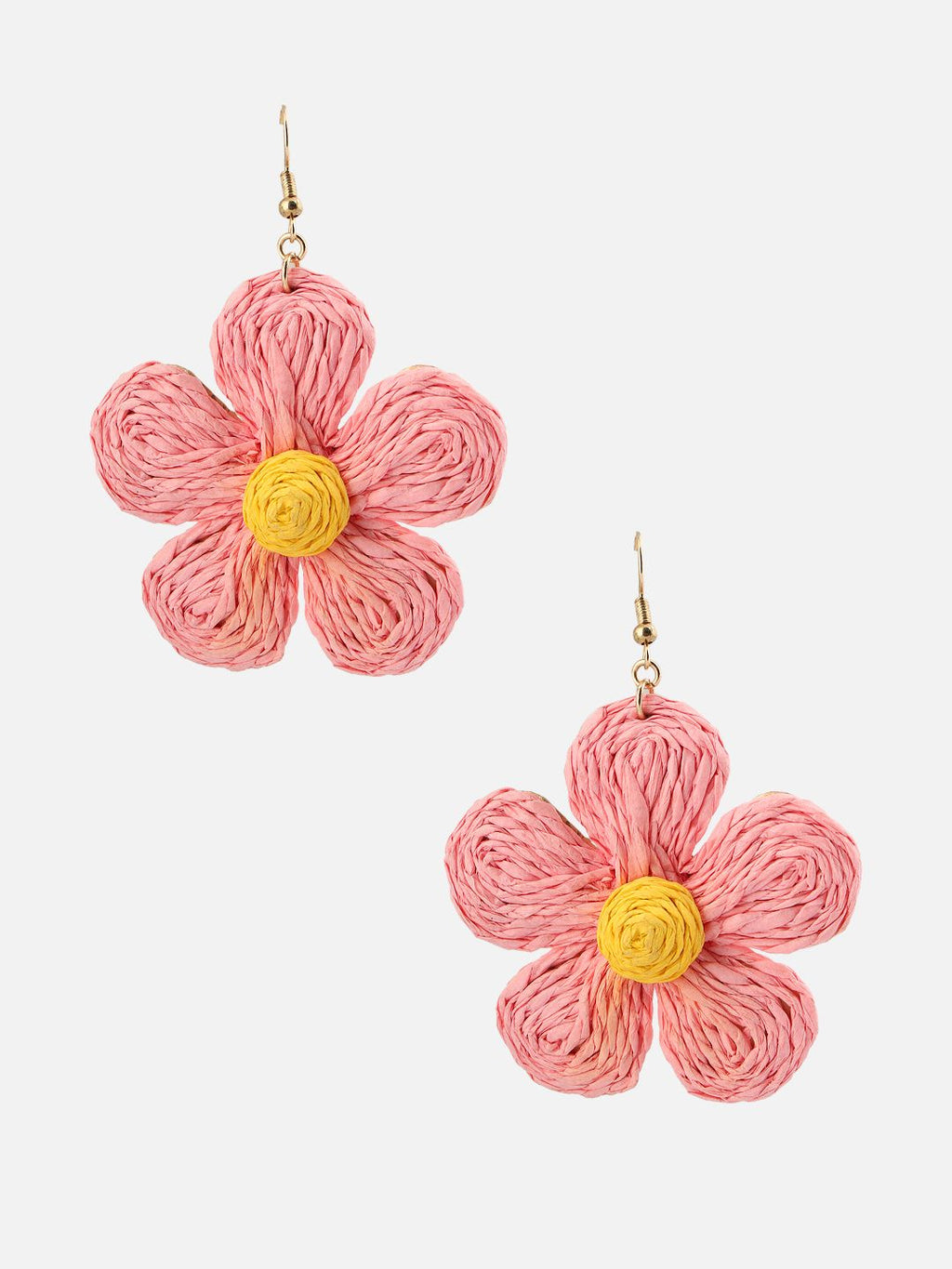 Floral Shaped Drop Pink Earrings