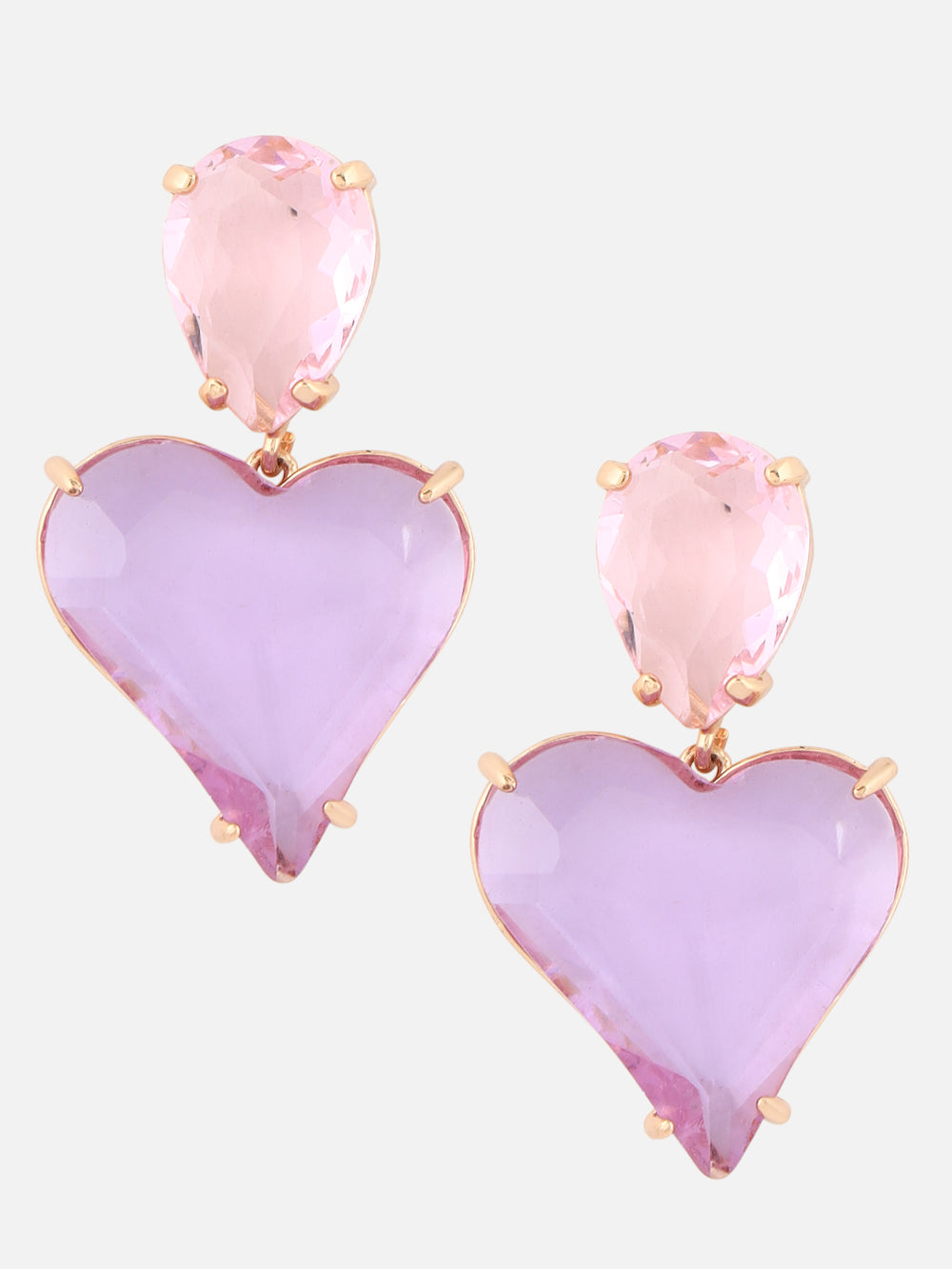 Beatnik Purple Heart Shaped Drop Earrings