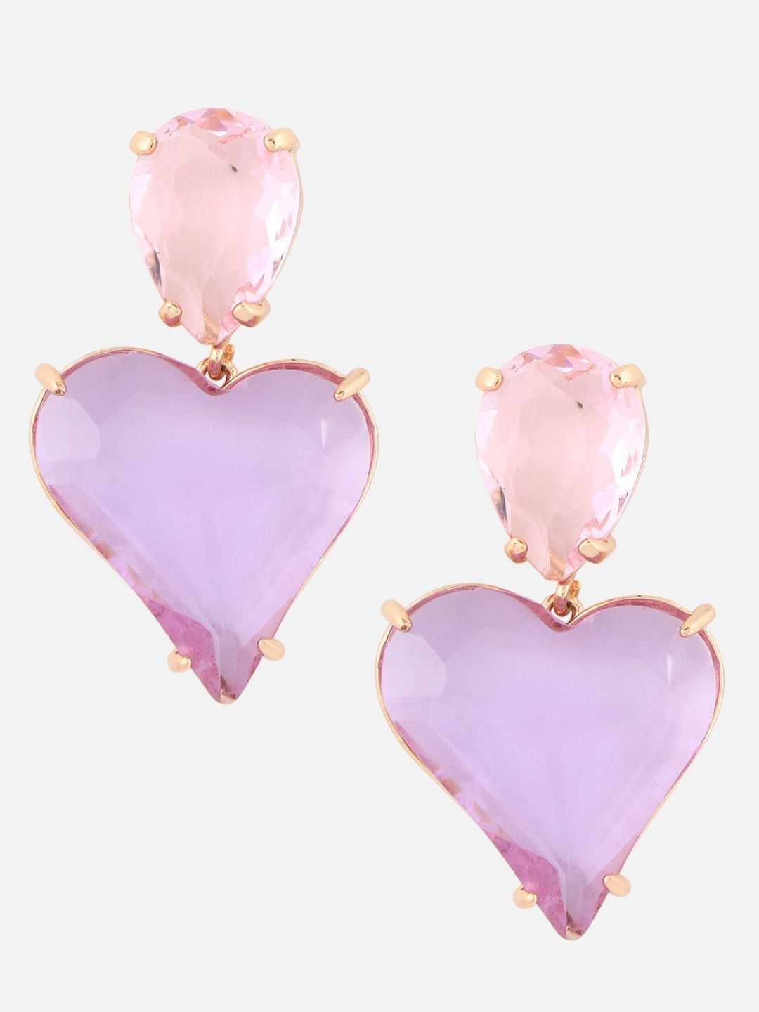 Beatnik Purple Heart Shaped Drop Earrings