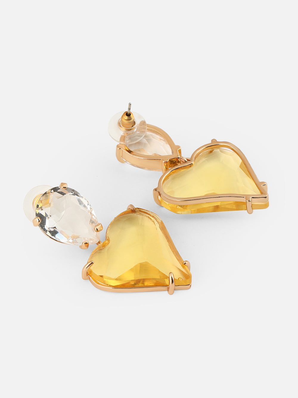 Beatnik Yellow Heart Shaped Drop Earrings