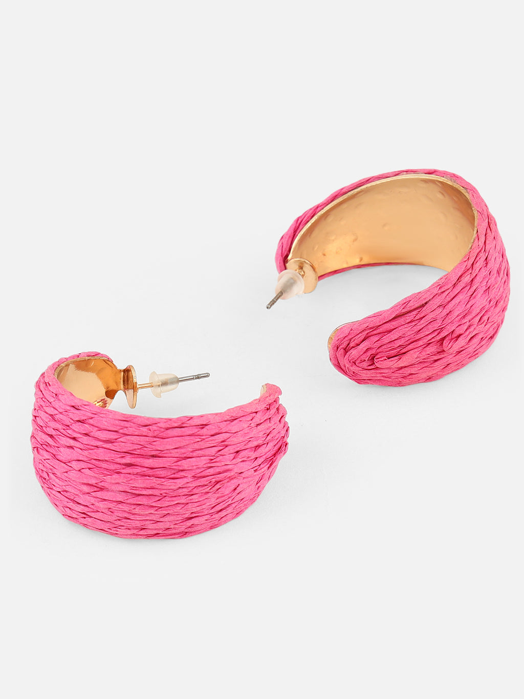 Beatnik Fuchsia Half HoopEarrings