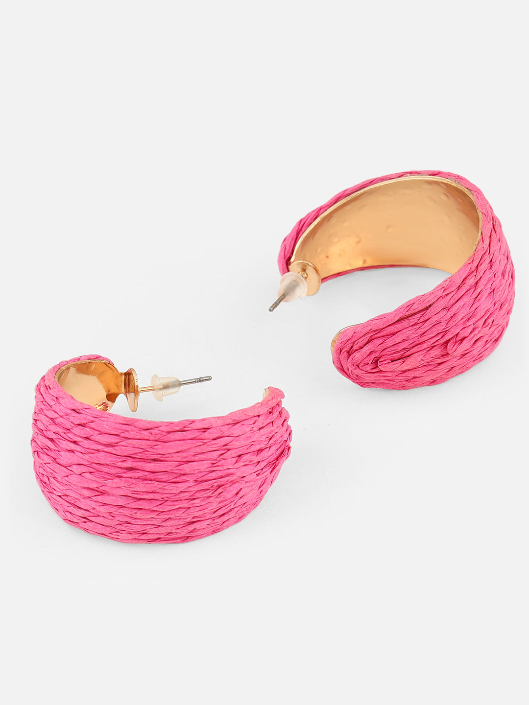 Beatnik Fuchsia Half HoopEarrings
