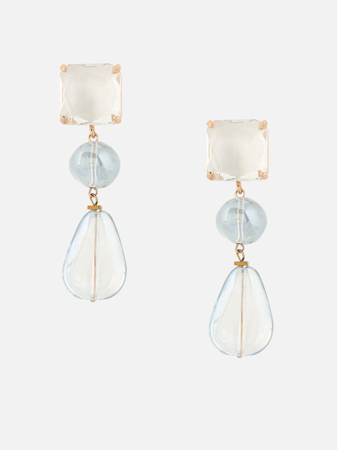 Sky Blue Teardrop Drop Geometric shape Earrings