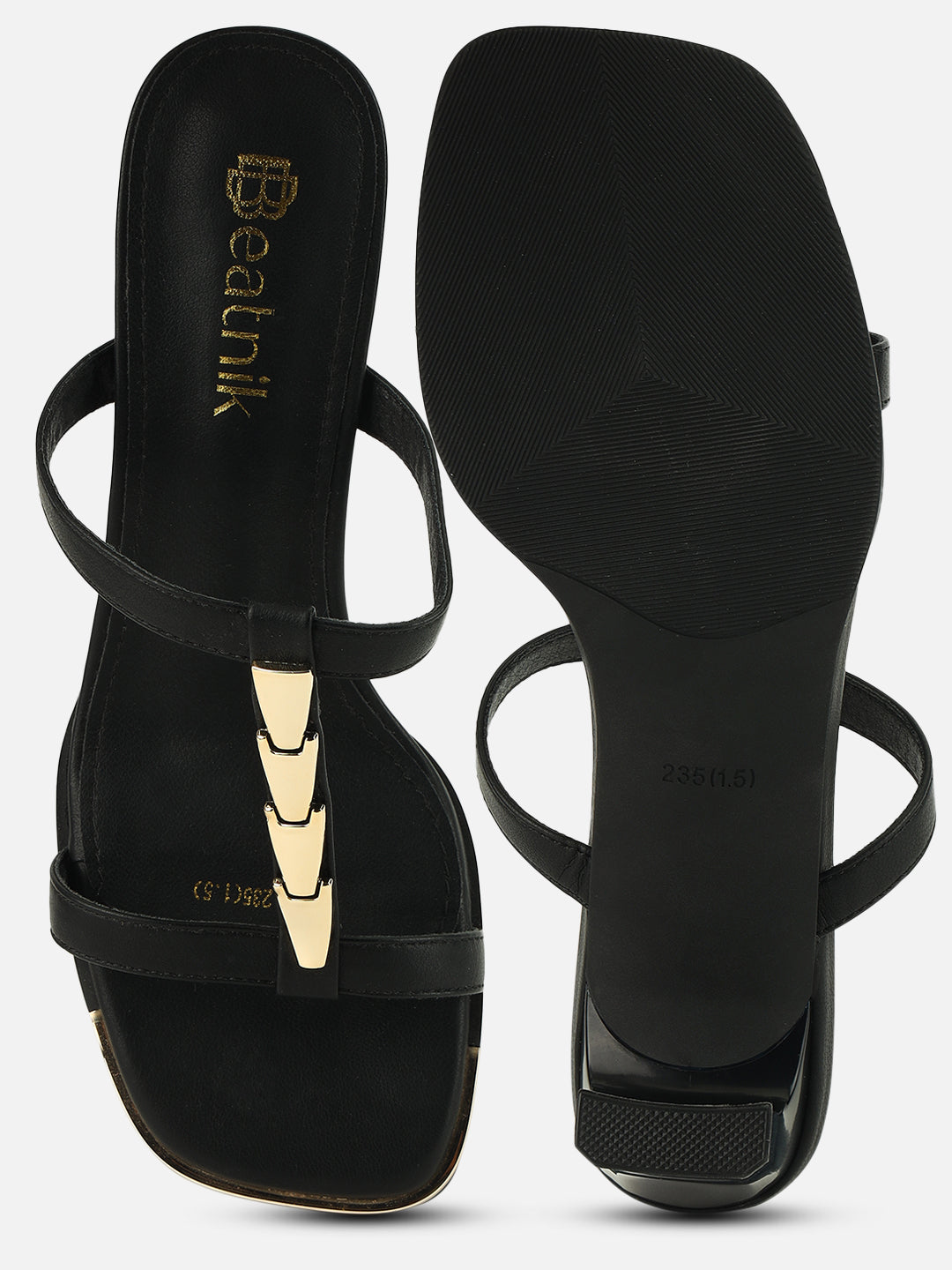 Step Up in Style with Beatnik Embellished Black Heels