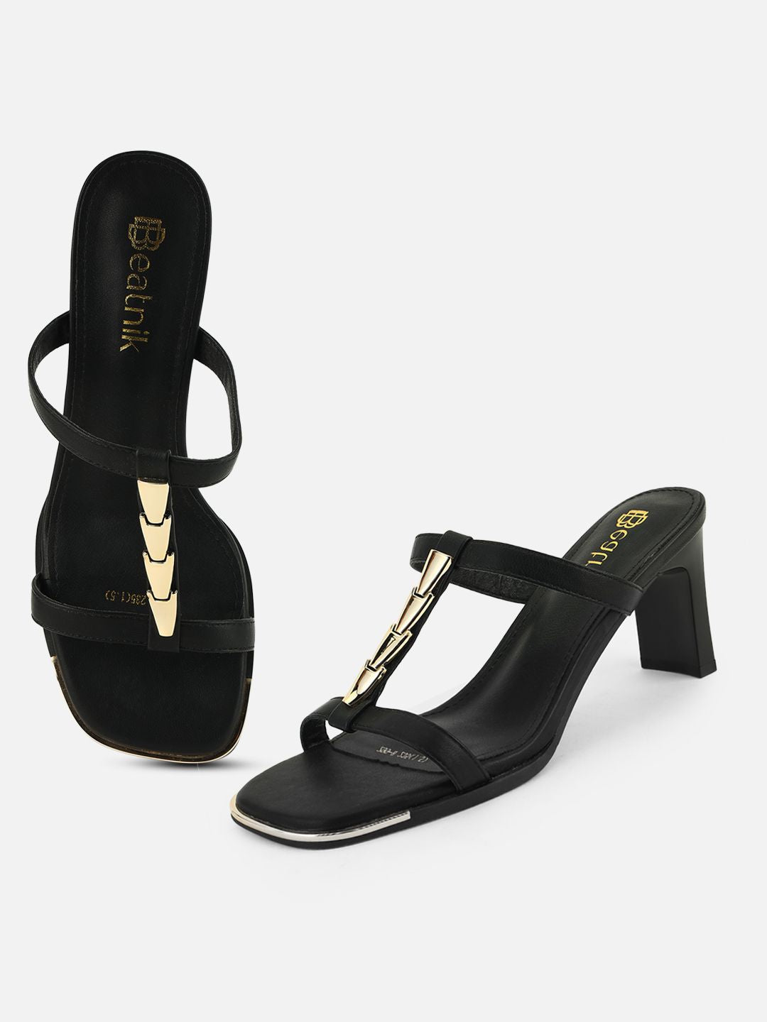 Step Up in Style with Beatnik Embellished Black Heels