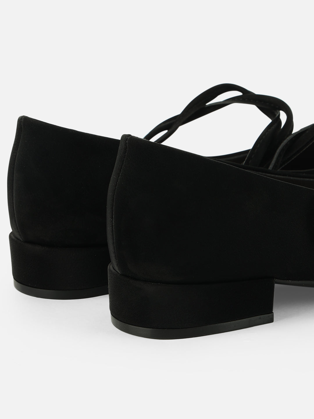 Beatnik Black Western Style Casual Pumps for Women with Gold Toe & Bell Tie