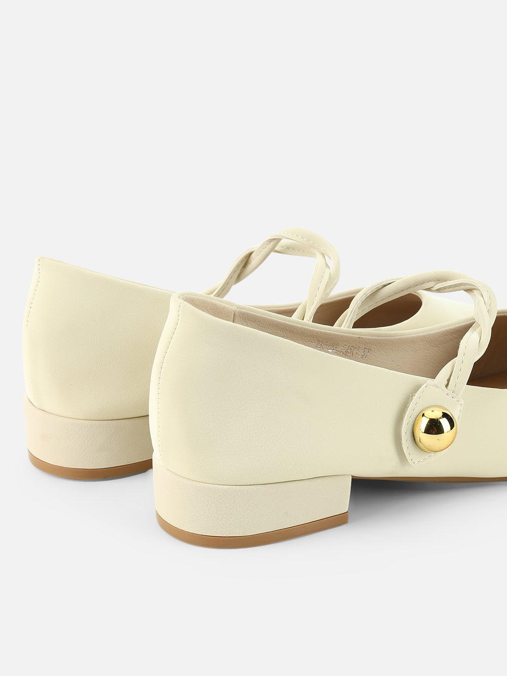 Beatnik White Western Style Casual Pumps for Women with Gold Toe & Bell Tie