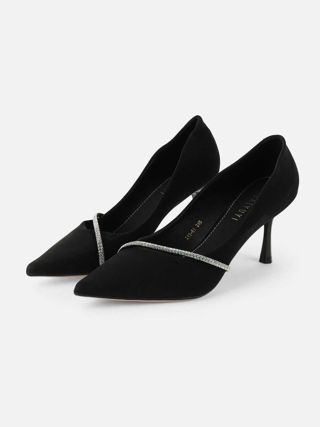 Grace in Every Step: Beatnik Embellished Stiletto Black Pumps