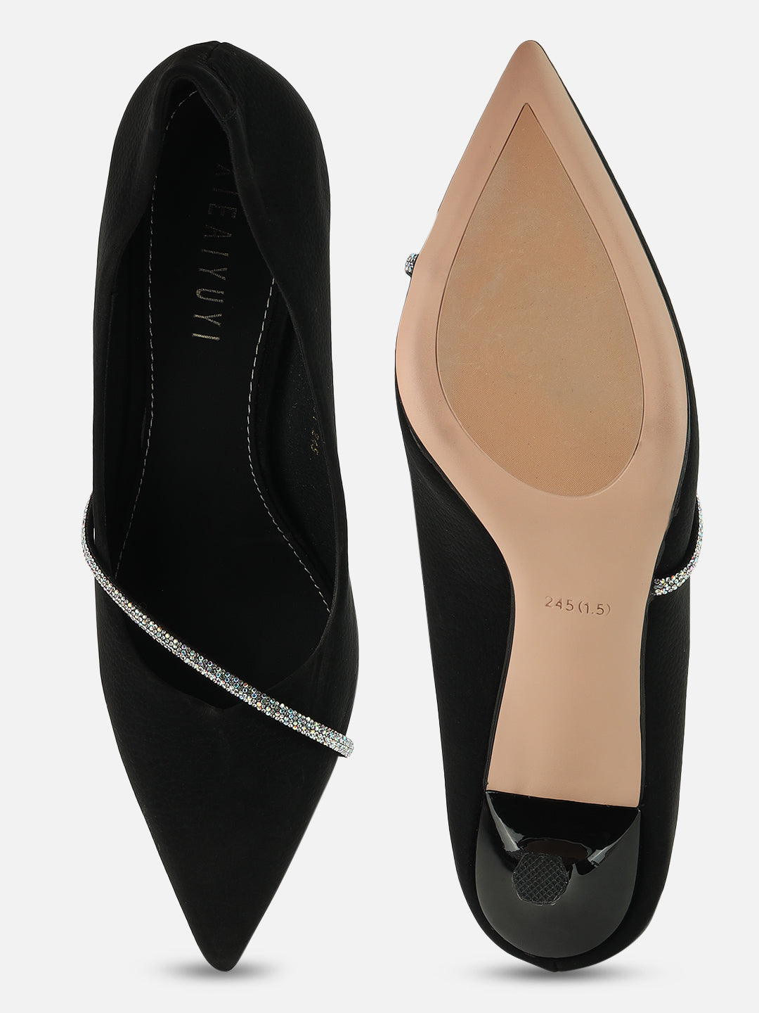 Grace in Every Step: Beatnik Embellished Stiletto Black Pumps