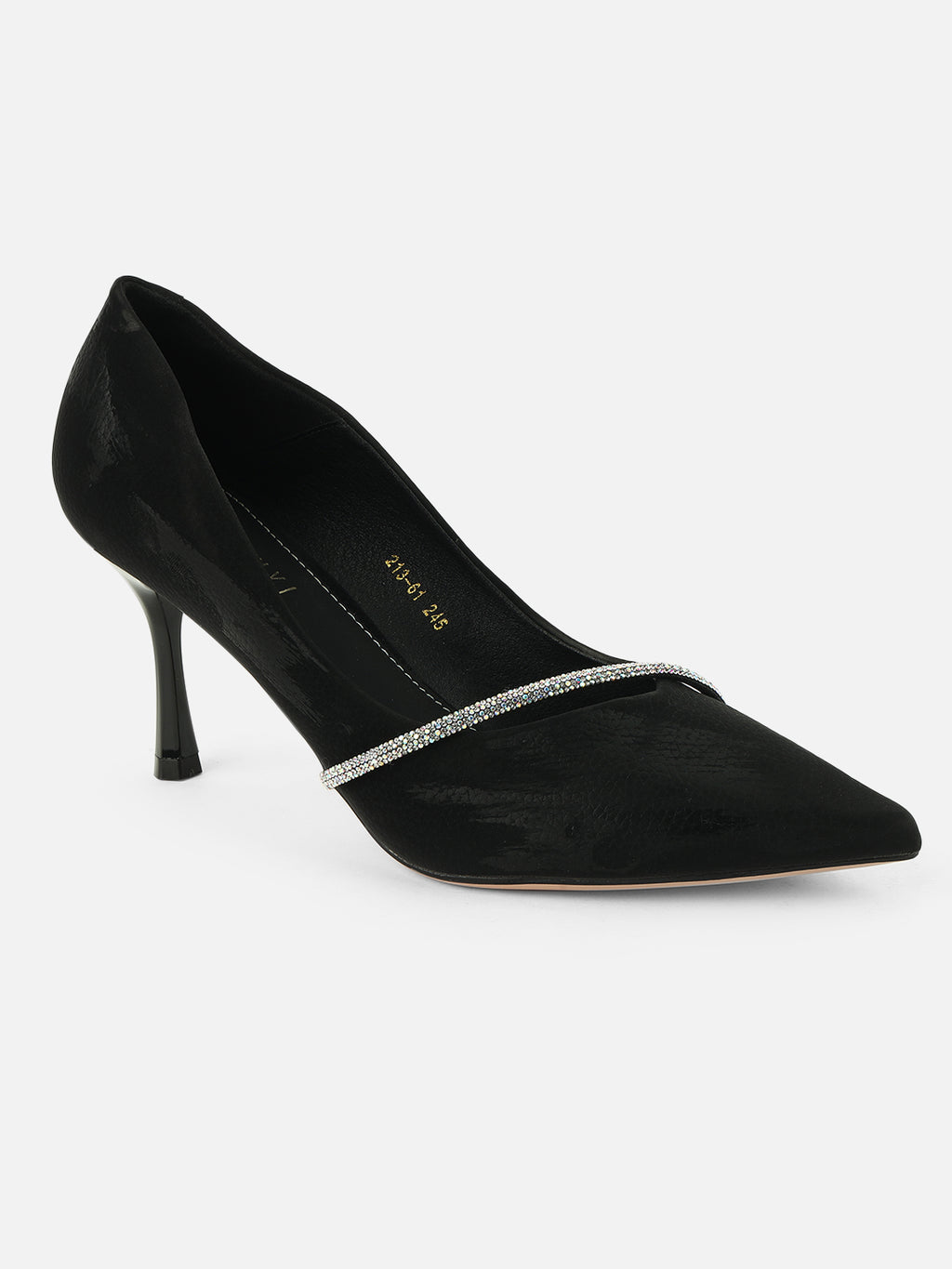 Grace in Every Step: Beatnik Embellished Stiletto Black Pumps