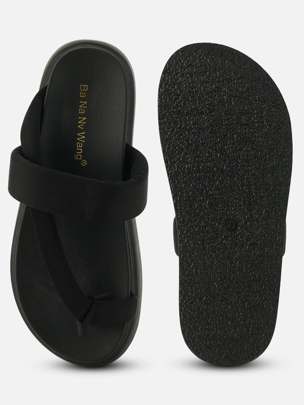 Beatnik Stylish Women’s Slip-On Sandals | Black Padded Platform Flip-Flops for Casual Wear